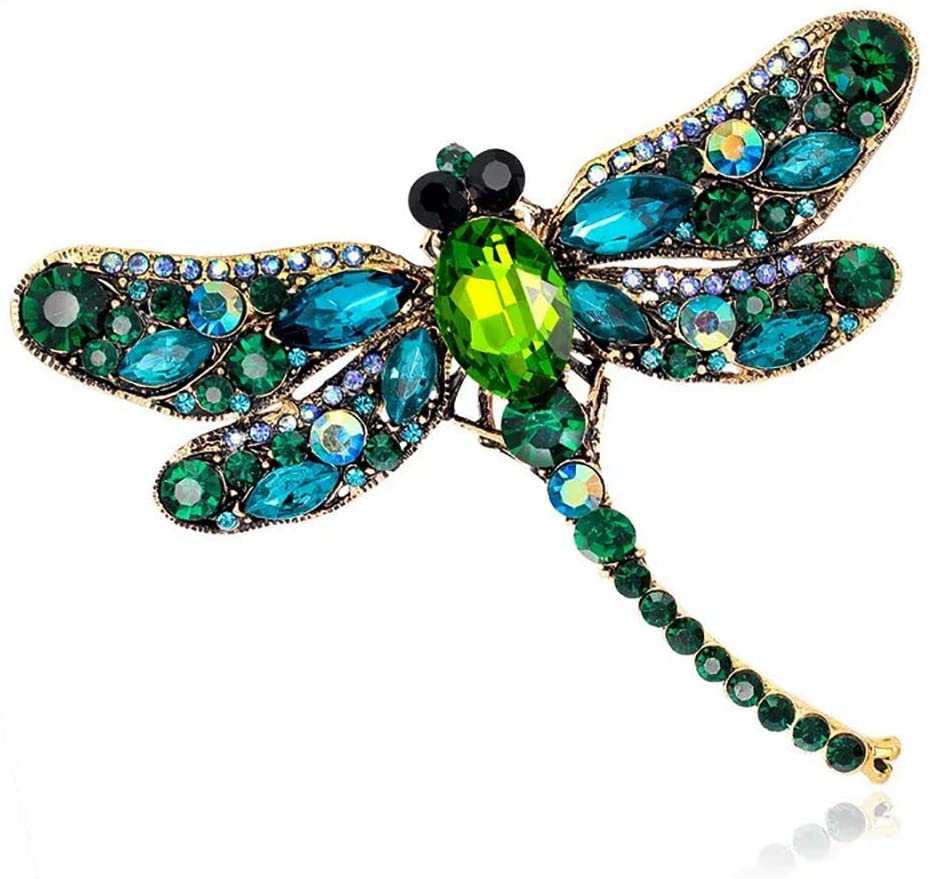 Rhinestone Brooch Crystal Dragonfly Brooch Pin for Women Jewelry Outfits Decoration