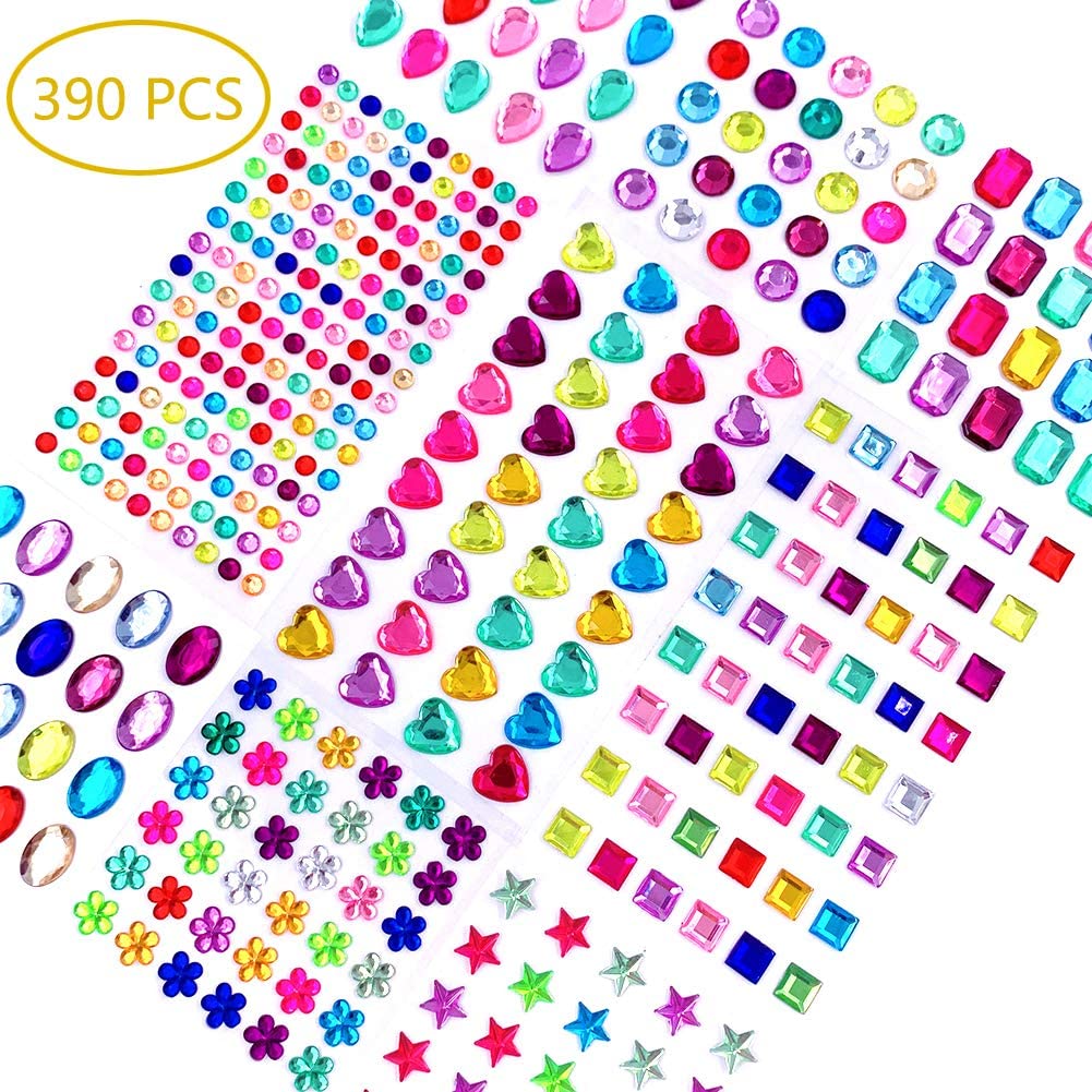 390pcs Jewels Stickers, Gem Stickers Self Adhesive Stickers Bling Jewels for Crafts